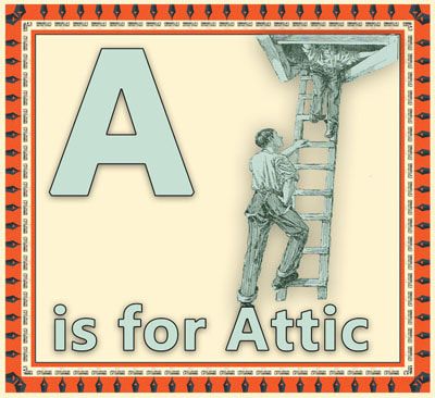 A is for Attic flashcard