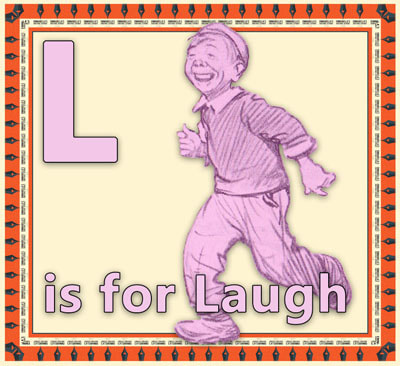 Alphabet flashcard L is for Laugh