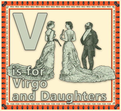 Alphabet flashcard V is for Virgo and Daughters