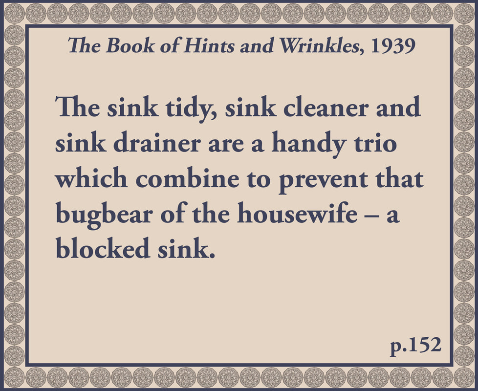 The Book of Hints and Wrinkles advice on keeping your sink tidy
