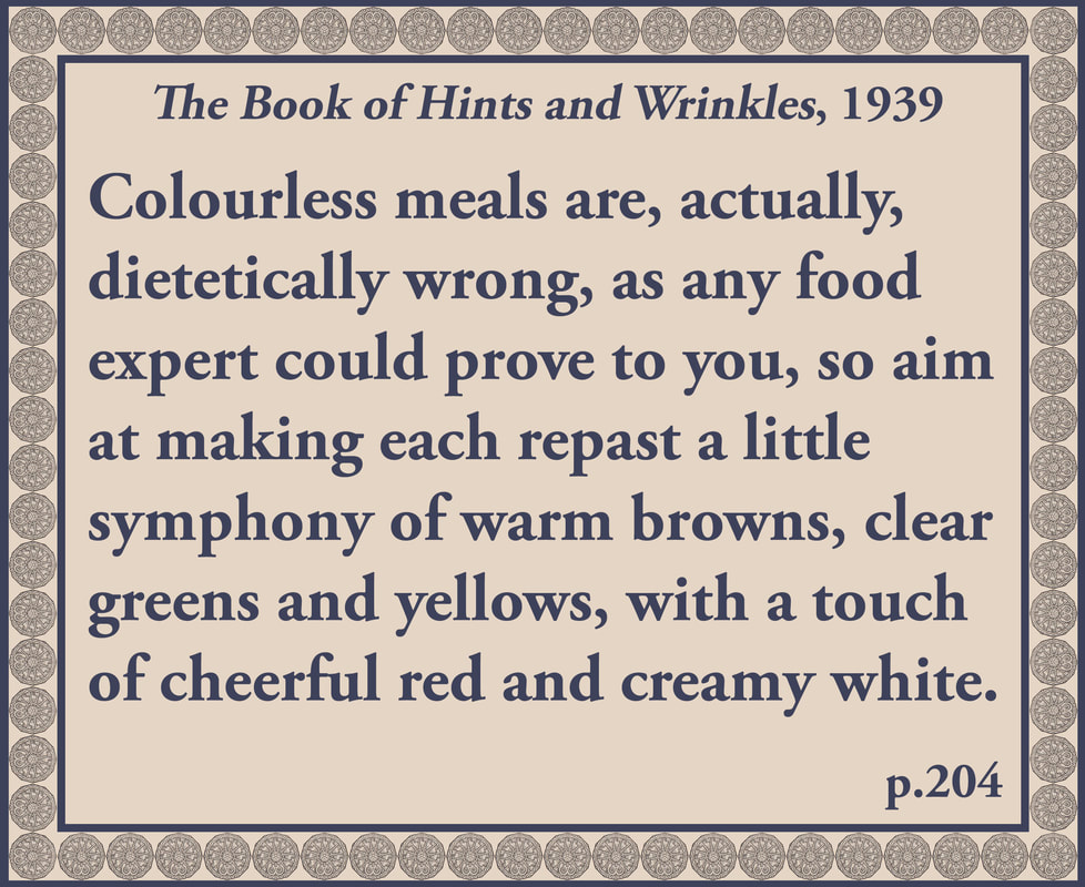 The Book of Hints and Wrinkles advice on diet