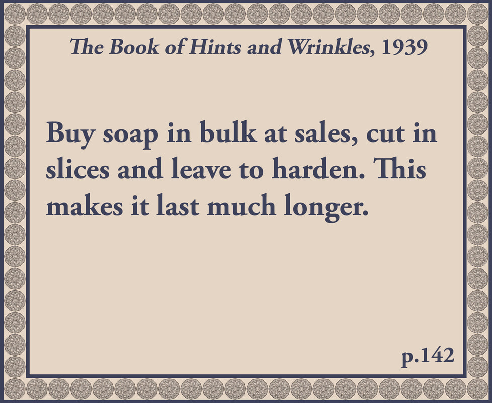 The Book of Hints and Wrinkles advice on buying soap