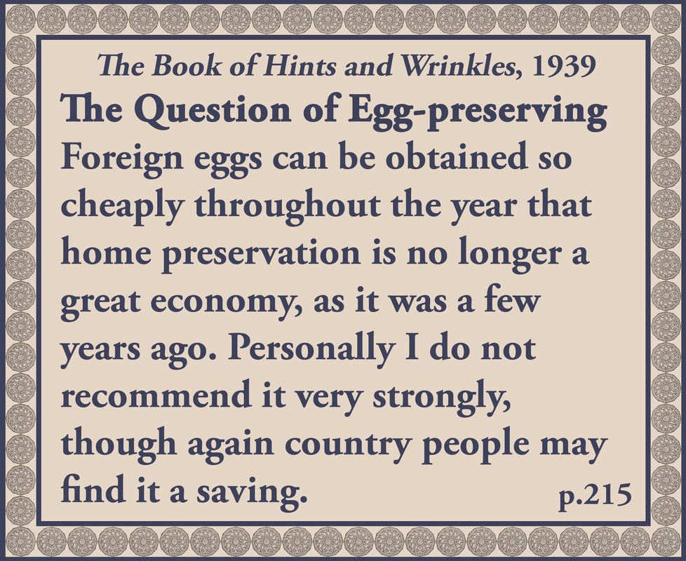 The Book of Hints and Wrinkles advice on egg preserving