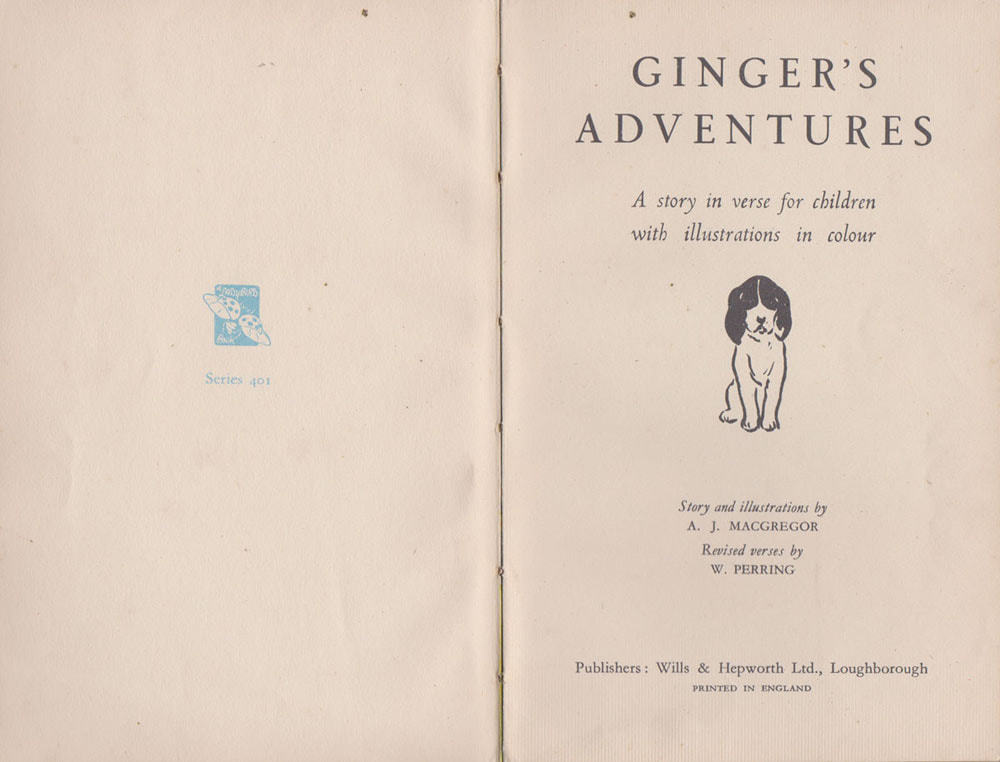 Title page from Ginger’s Adventures 1949