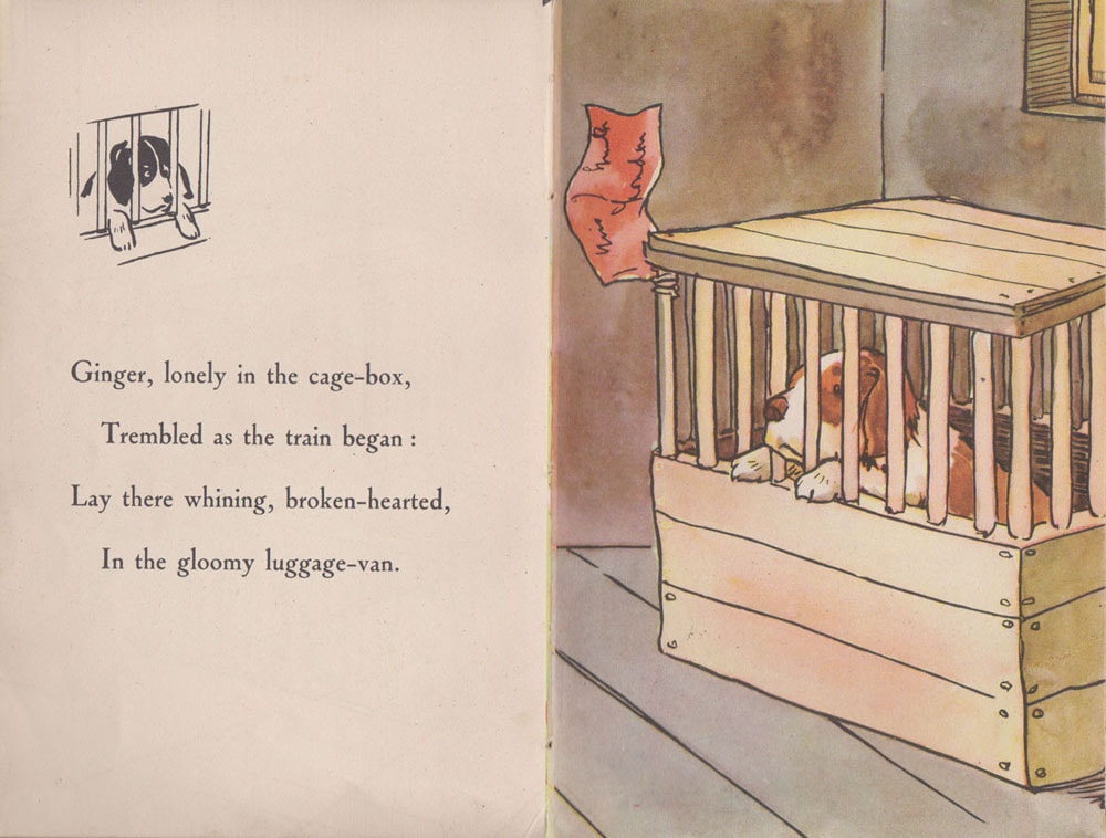 Ginger, lonely in the cage-box from Ginger’s Adventures 1949