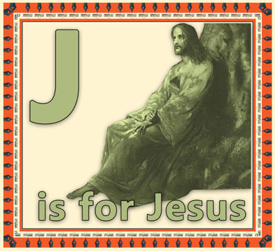 Alphabet flashcard J is for Jesus