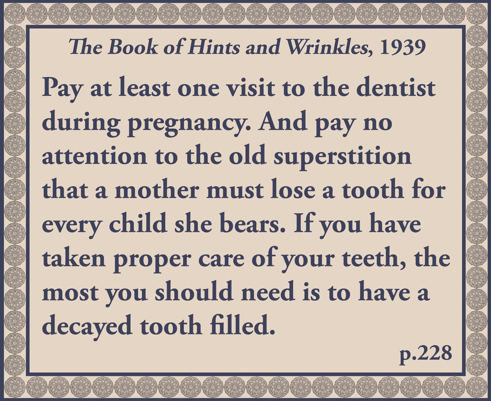 The Book of Hints and Wrinkles advice on dental care in pregnancy