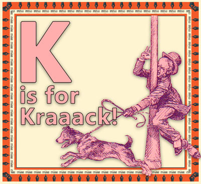Alphabet flashcard K is for Kraaack