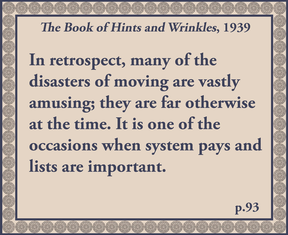 The Book of Hints and Wrinkles advice on moving house