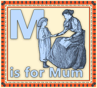 Alphabet flashcard M is for Mum