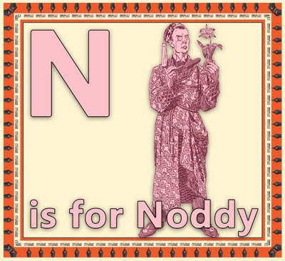 Alphabet flashcard N is for Noddy