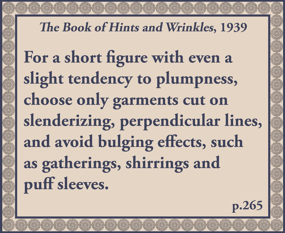 The Book of Hints and Wrinkles advice on plumpness