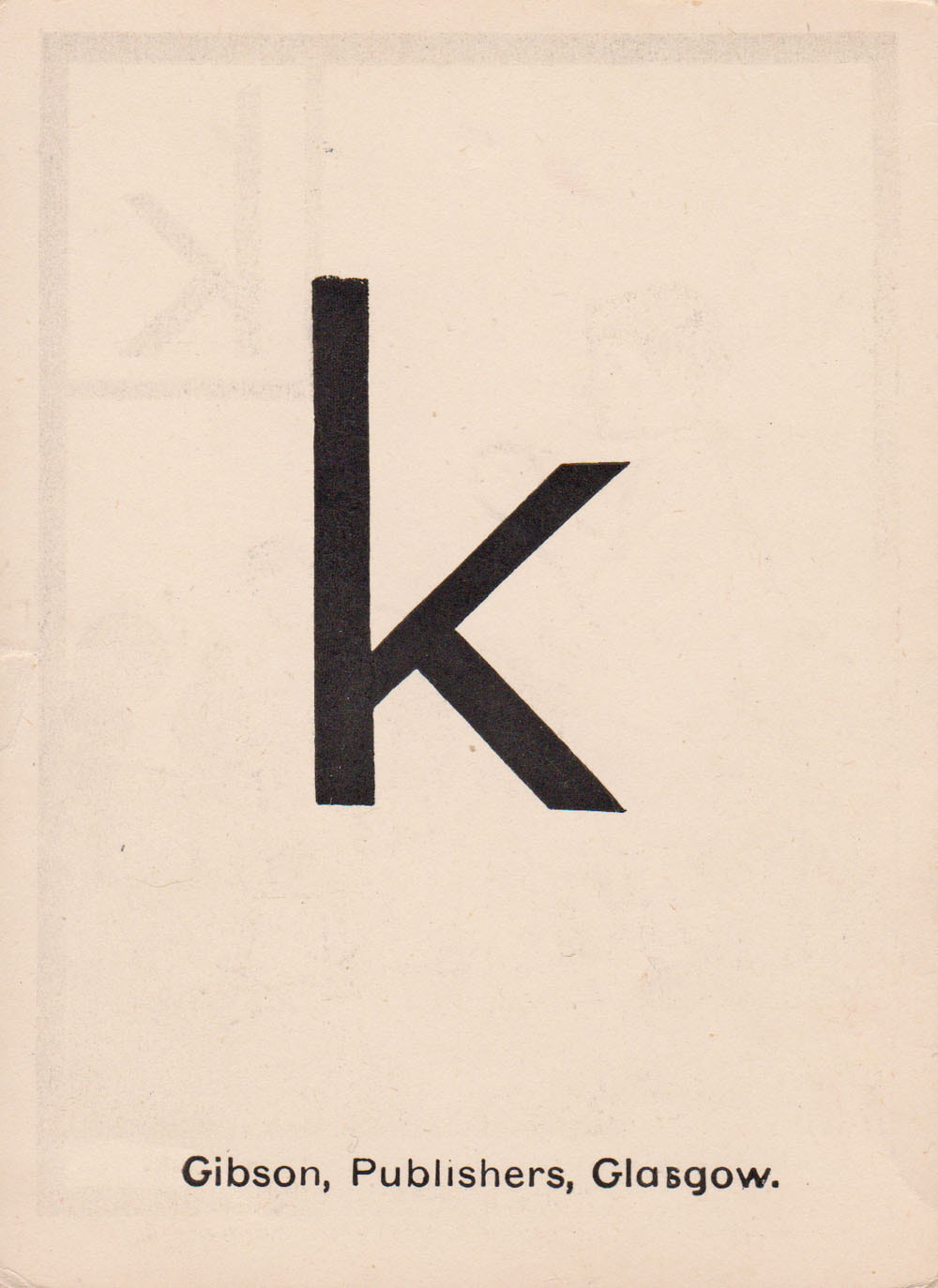 K (reverse) from the Play-way picture card set