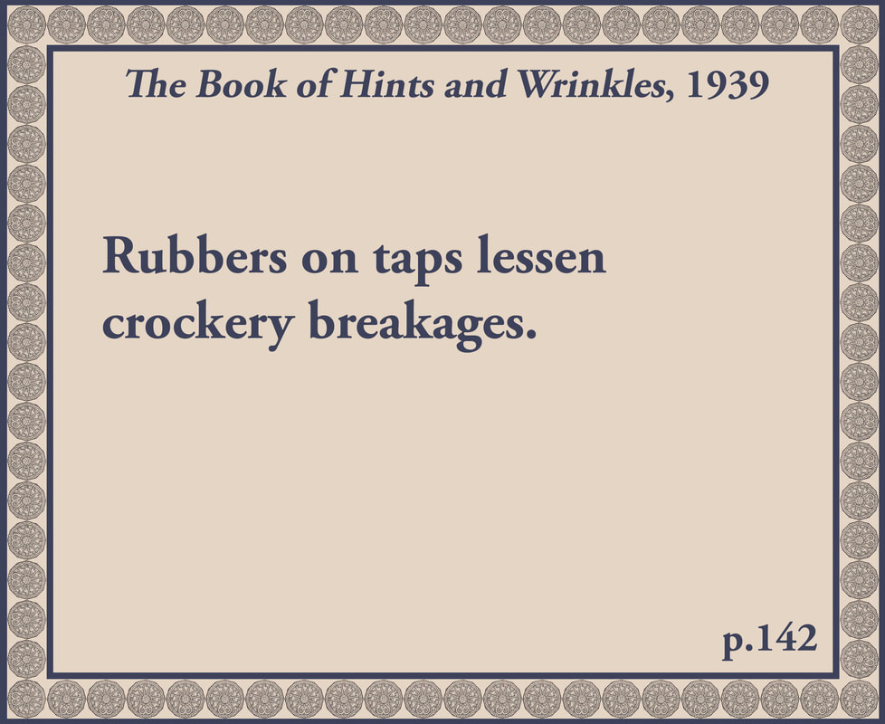 The Book of Hints and Wrinkles advice on crockery breakages