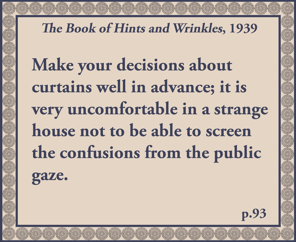 The Book of Hints and Wrinkles advice on curtains