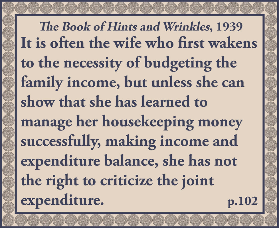 The Book of Hints and Wrinkles advice on expenditure