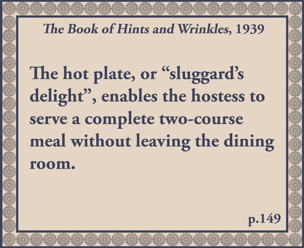 The Book of Hints and Wrinkles advice on hotplates