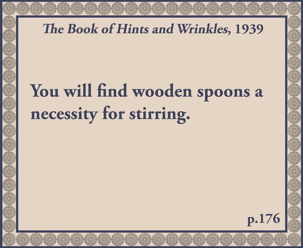 The Book of Hints and Wrinkles advice on spoons