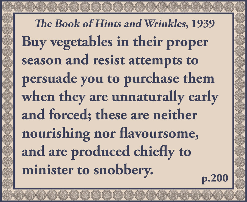 The Book of Hints and Wrinkles advice on buying vegetables