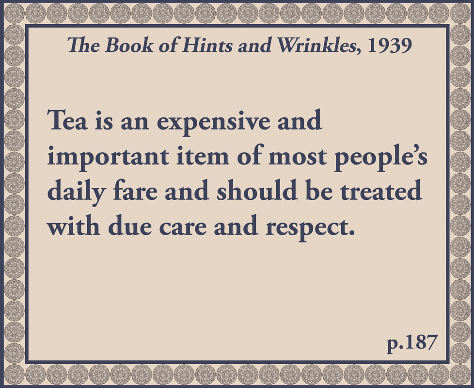 The Book of Hints and Wrinkles advice on tea