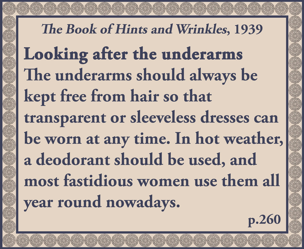 The Book of Hints and Wrinkles advice on underarms