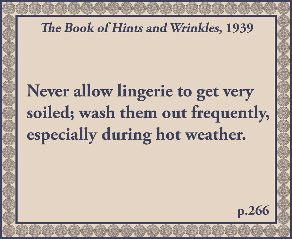 The Book of Hints and Wrinkles advice on soiled lingerie