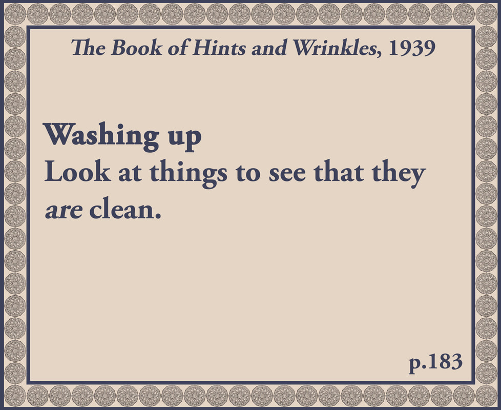 The Book of Hints and Wrinkles advice on washing up
